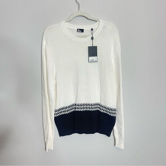 $265 The Kooples Twotone Knit Sweater in White NWT - Picture 6 of 10